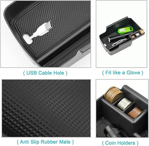 Miniatura 3 de CDEFG Bandeja organizadora de consola central Envista 2024 2025 para Buick Envista 2024 2025, organizador de consola media, bandeja de