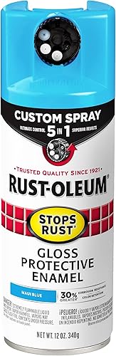 Rust-Oleum 376907 Stops Rust - Pintura en aerosol personalizada 5 en 1, 12 onzas, azul Maui brillante