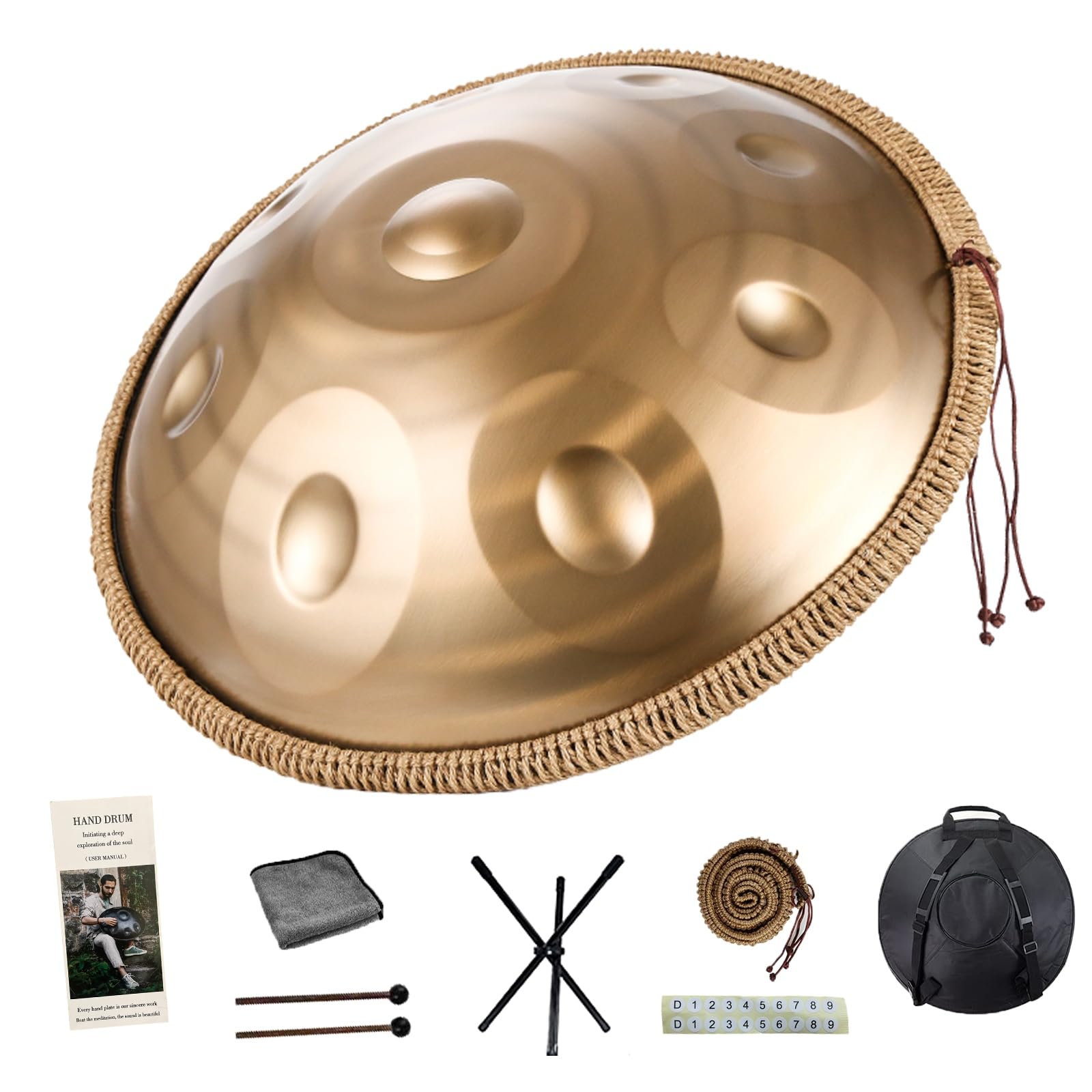 ハンドパン 9音 56cm ゴールド 432Hz スチールタングドラム Amazon | ハンドパン 9音/10音/12音 楽器 KoKoty Handpan Drum ニ短調