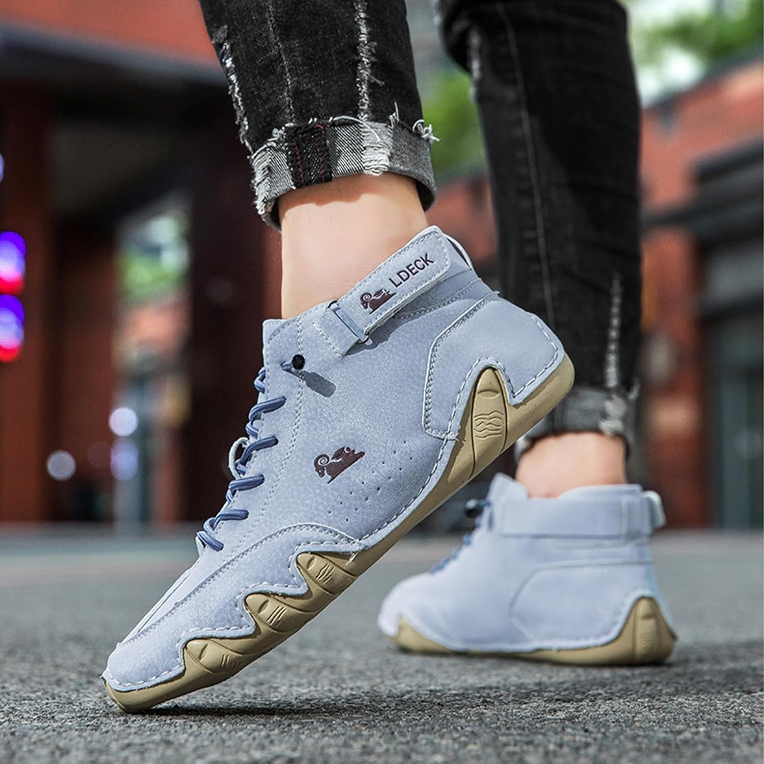 Waterproof Lightweight Unisex Outdoor Hiking Shoes, Breathable Non-Slip High Top Chukka Boots, Slip-On Barefoot Boots for Camping, Walking & Driving(Pink,8 Women/6.5 Men)