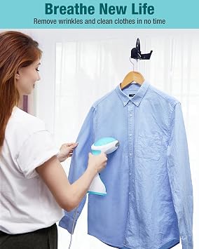 BEAUTURAL Steamer for Clothes, Handheld Garment Fabric Wrinkle Remover | 30-Second Fast Heat-up, Ceramic Heating Plate, Auto Shutoff, Large Detachable Water Tank, Portable Design, 1200 Watts