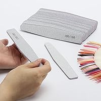 Vista 5 de BTYMS 25 unidades de limas de uñas de grano 100/180 - Limas de esmeril de doble cara para uñas acrílicas y naturales, herramientas de manicura