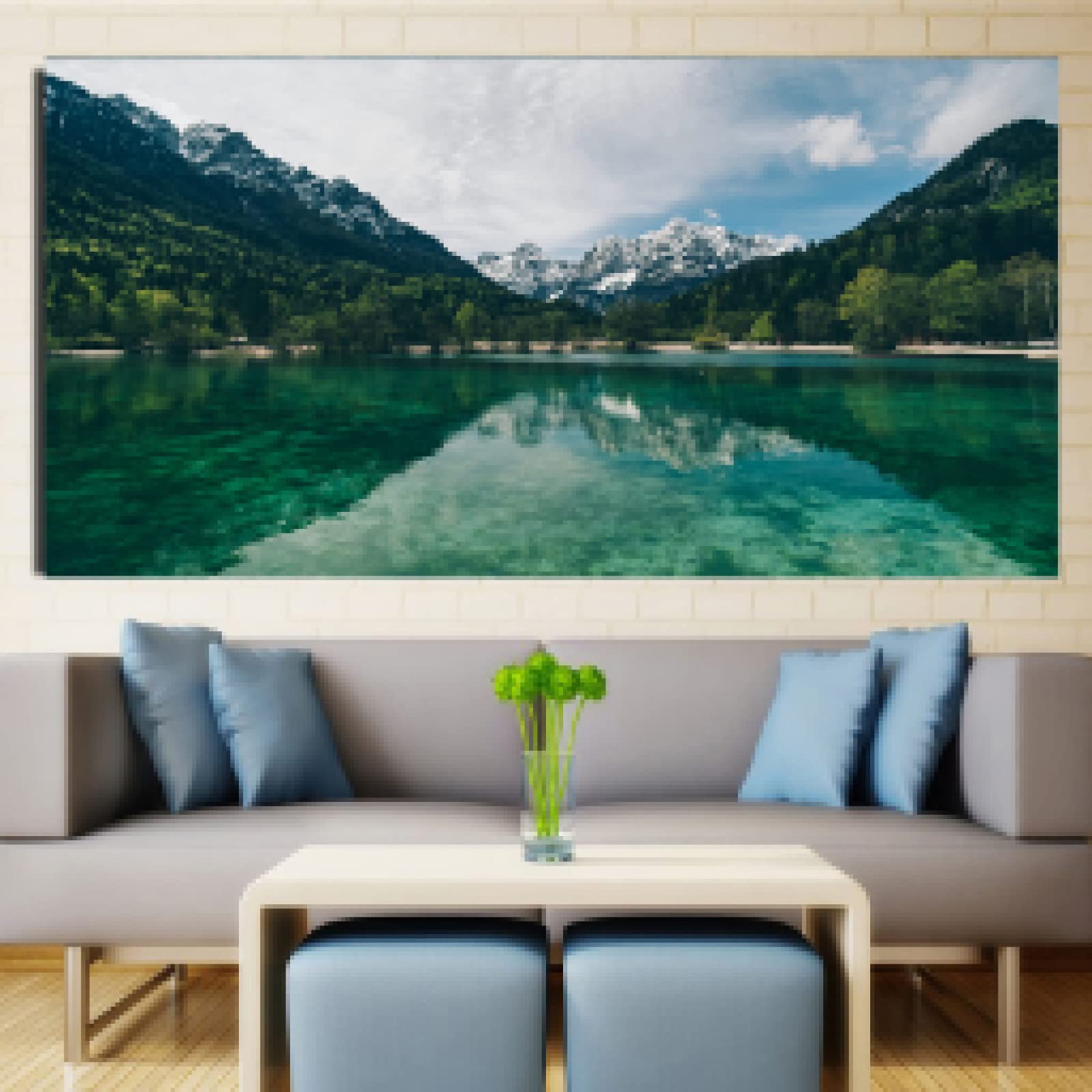 Décoration de chevet nature avec affiche forêt automne 40x80 - 6