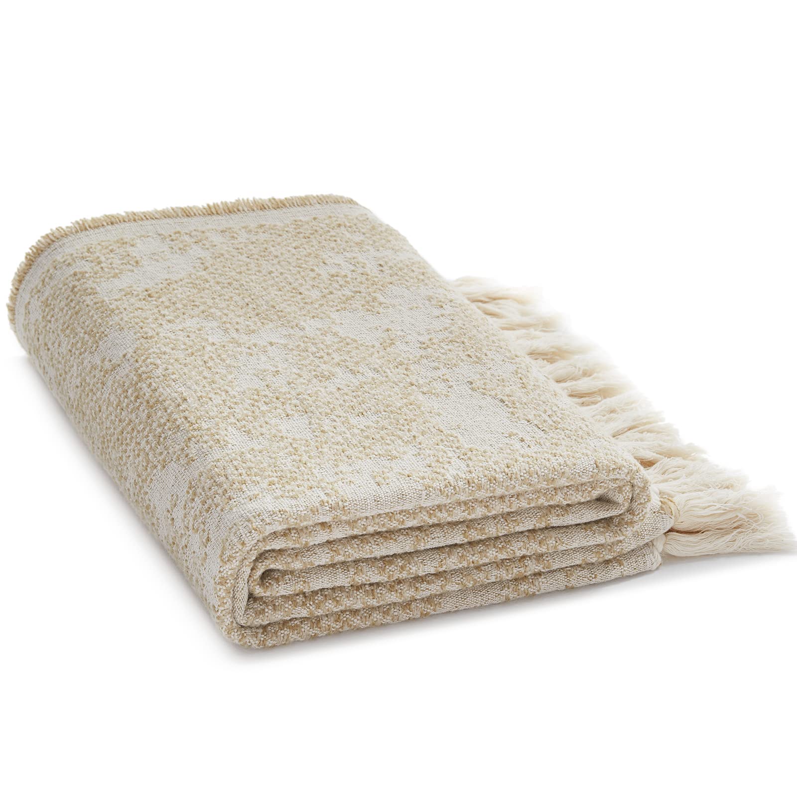 SE SOFTEXLY Throw Blanket, Machine Washable Fringes Wool Blanket, Cozy Soft Throw Blanket for Couch Bed Sofa, Camping Blanket for Survival, Emergency, Farmhouse Outdoor Blanket (59