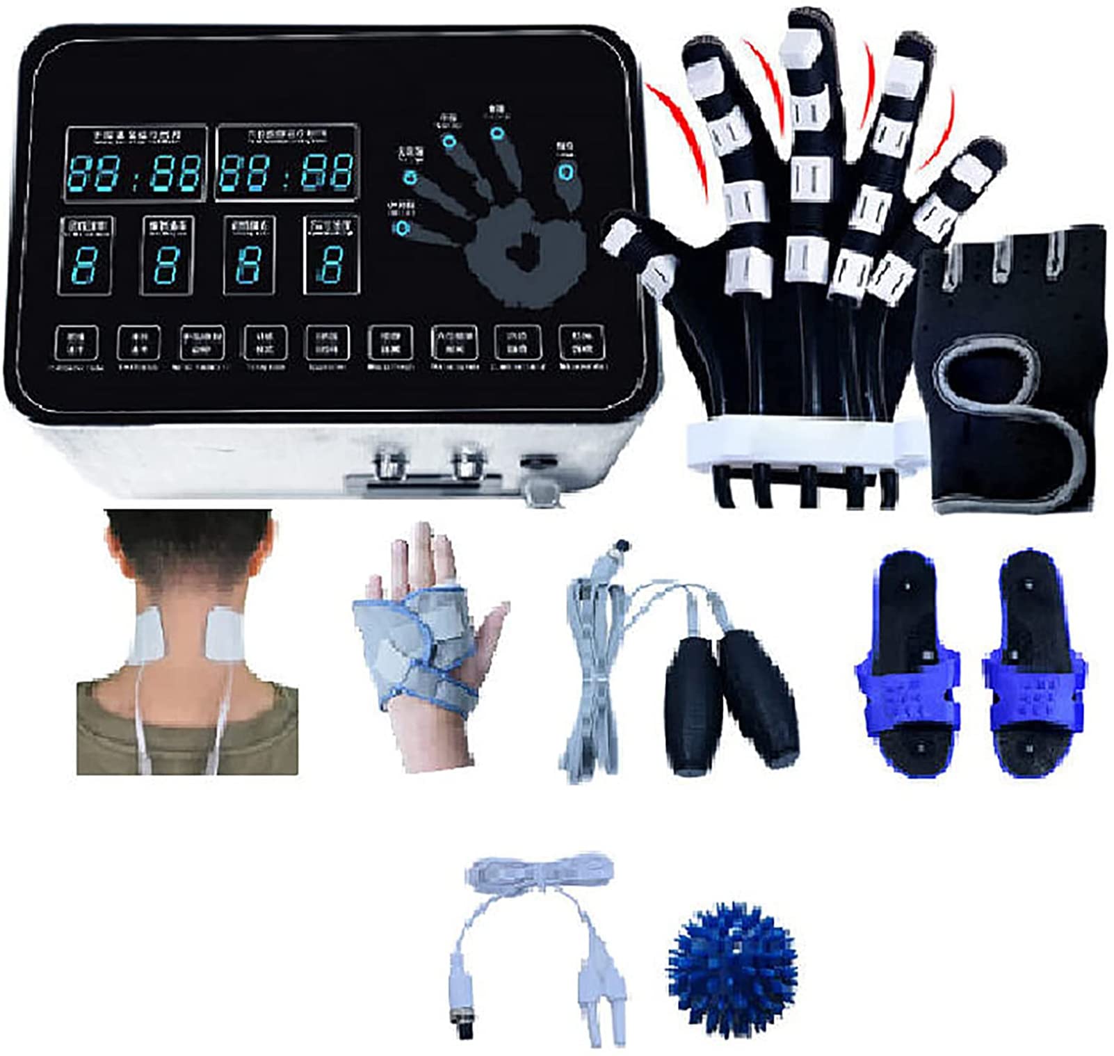 Ejercicio De Extensión De Dedos, Equipo De Guantes De Robot De Rehabilitación De Función De Mano Potente, para Entrenamiento De Dedos De Contractura De Flexión, para Alivio a Largo Plazo