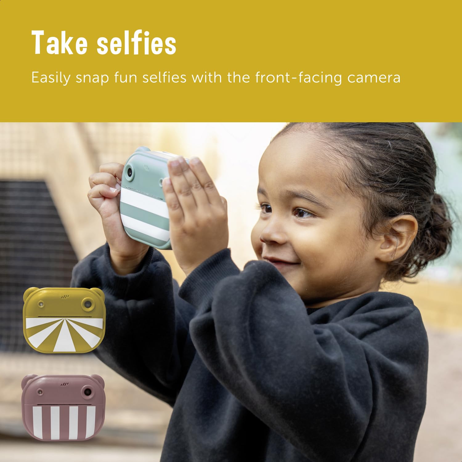 ZAZU Fotocamera digitale istantanea per bambini, foto ad alta risoluzione da 48 MP, display a colori da 2", video Full HD 1080P, stampa termica senza inchiostro, batteria ricaricabile, con 2 rulli di