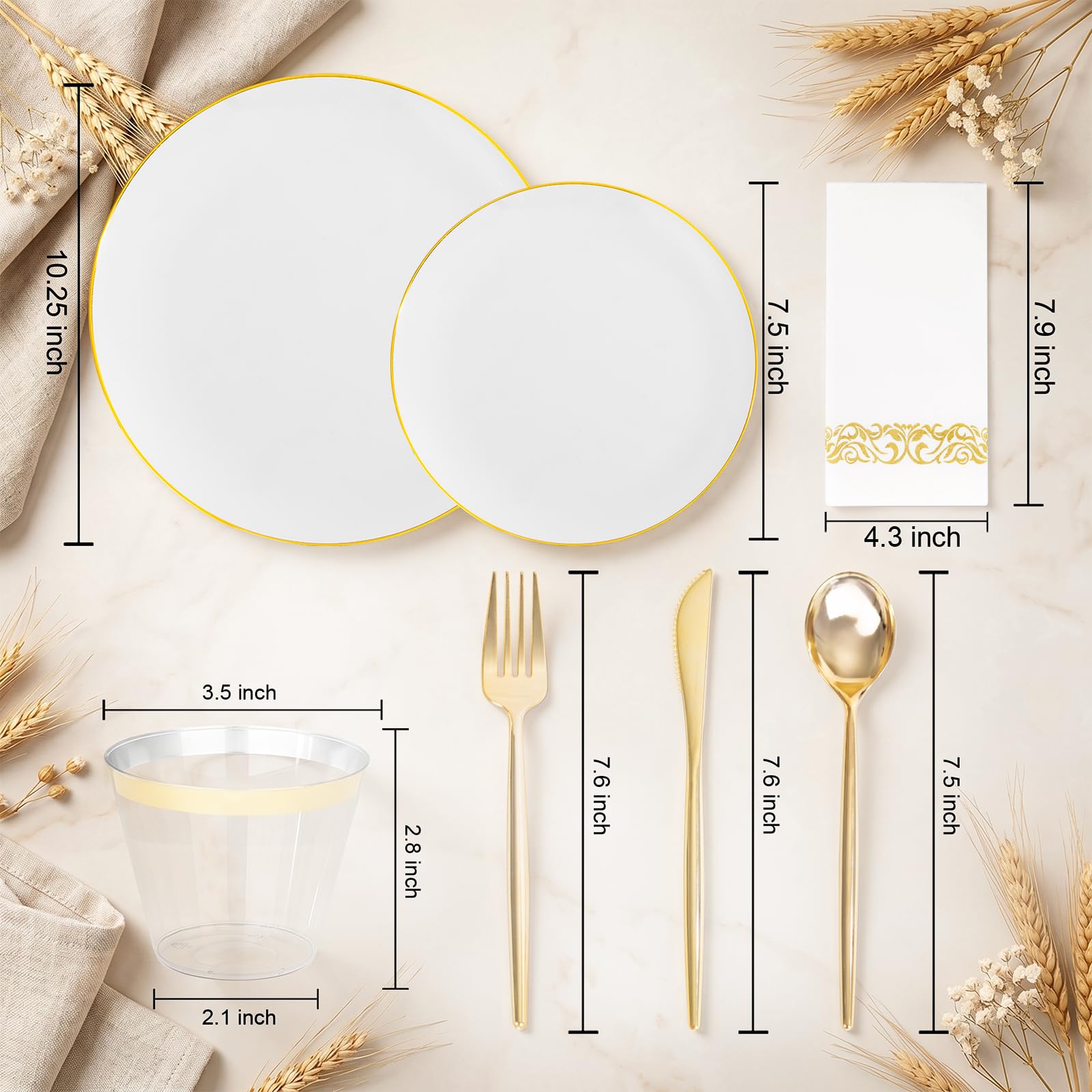 MirthMood Disposable Plates - 210 Pcs Party Supplies -3