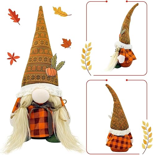Miniatura 3 de Decoraciones de Acción de Gracias para el hogar - Decoración de otoño - Linda muñeca de felpa de gnomos de Acción de Gracias para oficina, interior,