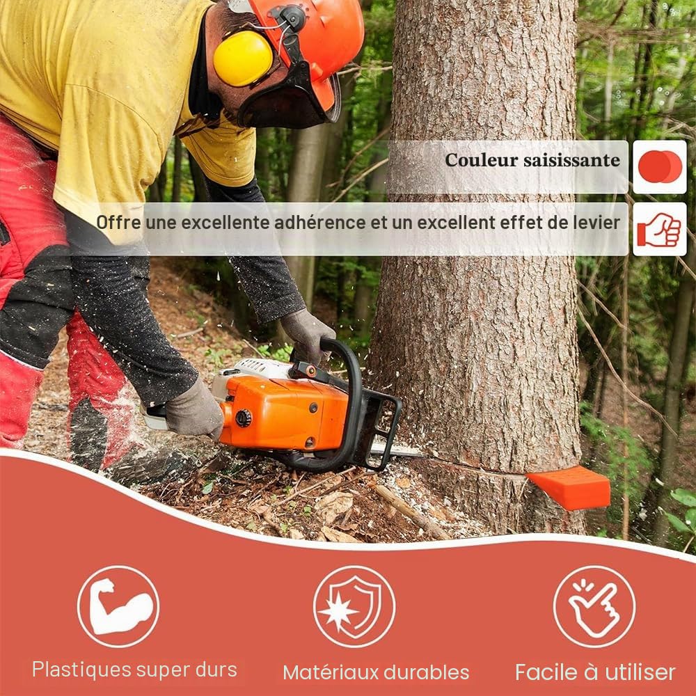 6 Pièces Coin D'abattage Plastique,Coin Abattage,Coin pour Fendre le Bois,Deux de Chaque : 6 Pouces, 8 Pouces et 10 Pouces,Coin Bucheron,Bucheron Materiel pour Couper l'arbre pour la Foresterie