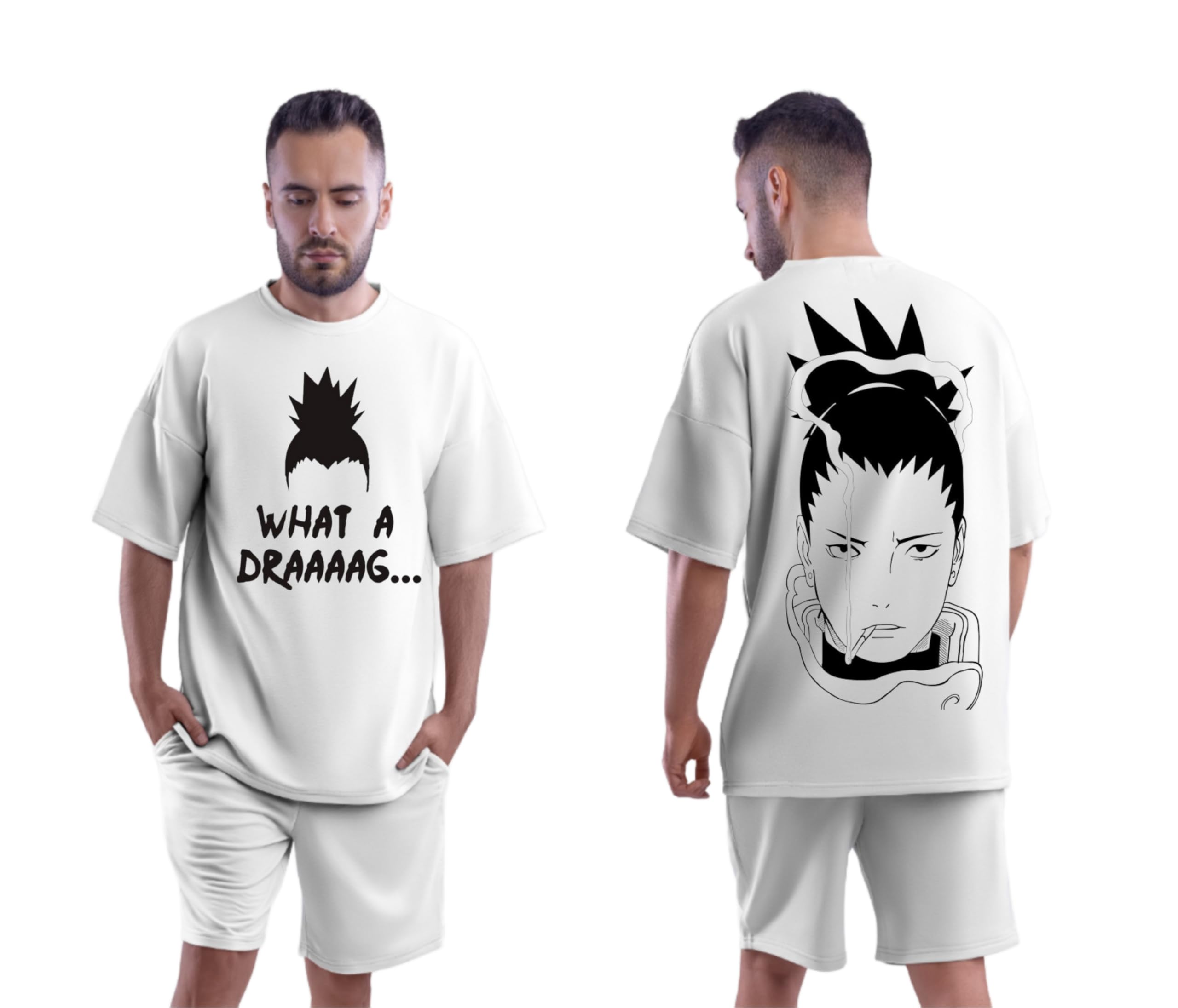 Be CrazyMen's Anime T-Shirts Collection: One Piece, Naruto, Jujutsu Kaisen & More with Stylish Back Prints Featuring Gojo