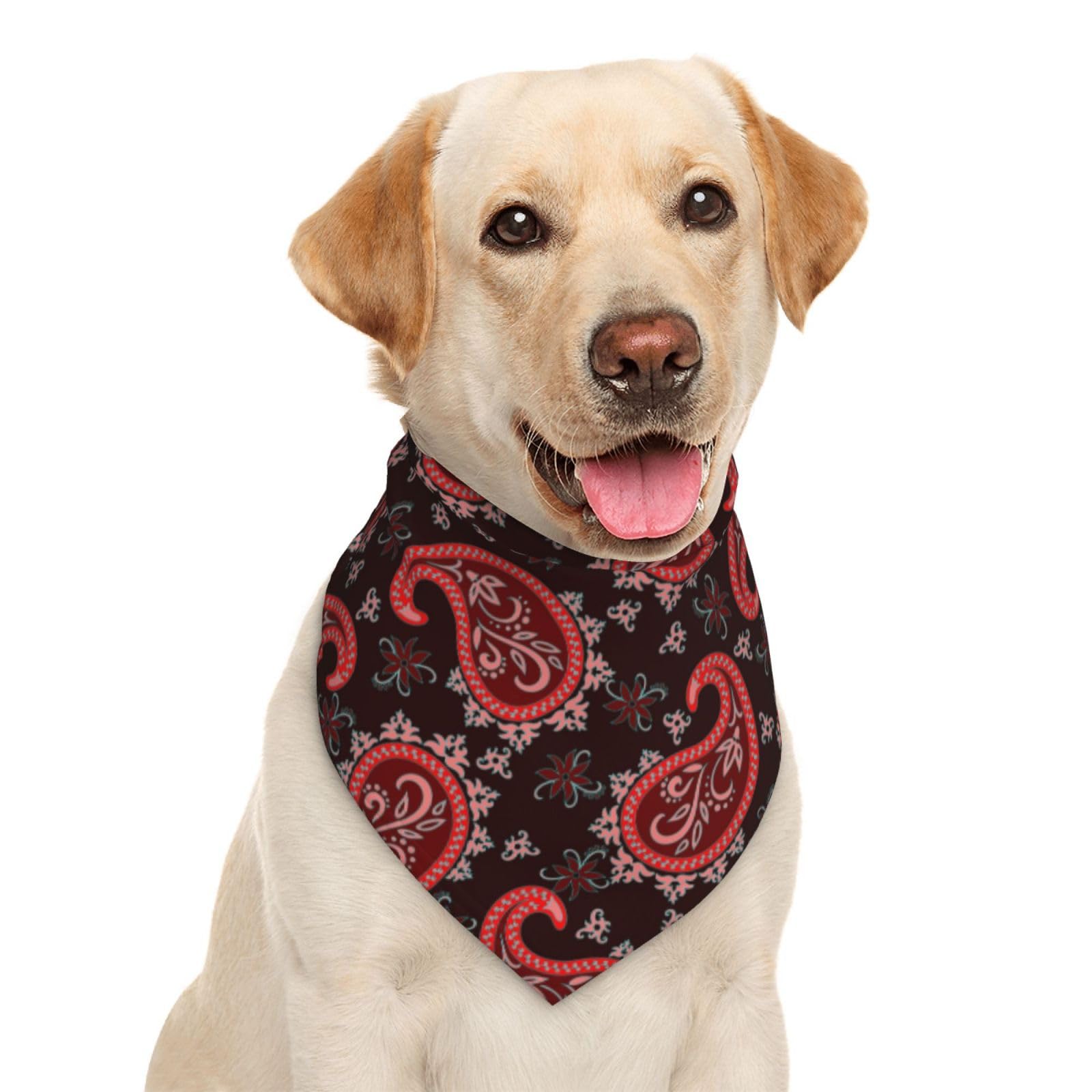 Paisley Red Dog Bandana Scarf Triangle Bibs Pet Accessories Cat Kerchief