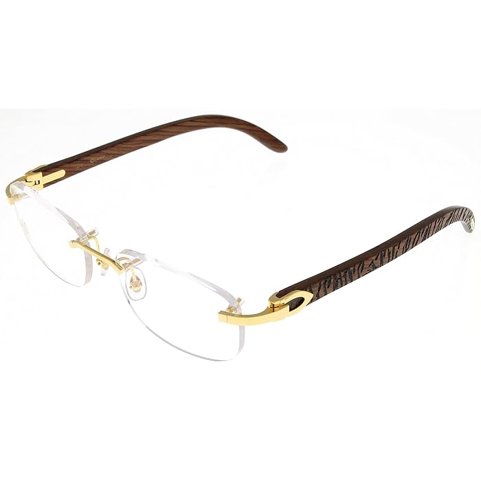 Buy Cartier Prescription Eyeglasses Frame Wood T8100865 Rimless Online