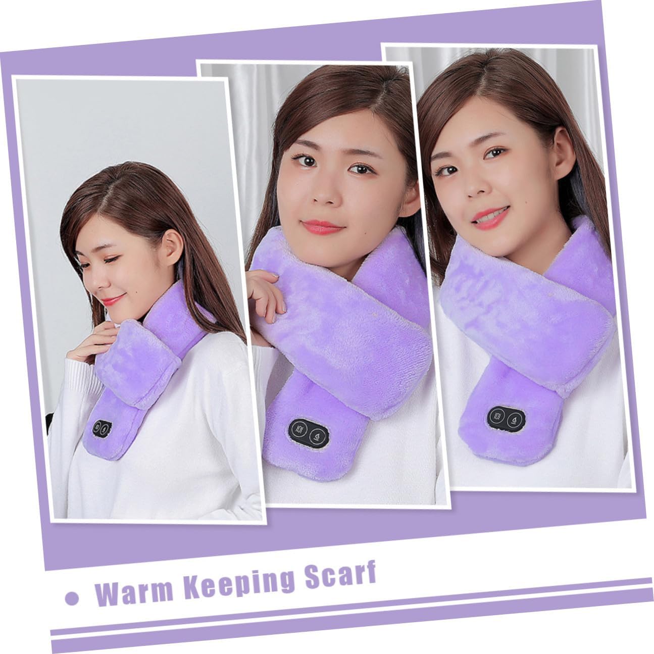 Heated Neck Scarf Rechargeable Electric Warm Wrap Adjustable Temperature Winter Cycling Scarf Cold Weather Neck Warmer for Outdoor Sports
