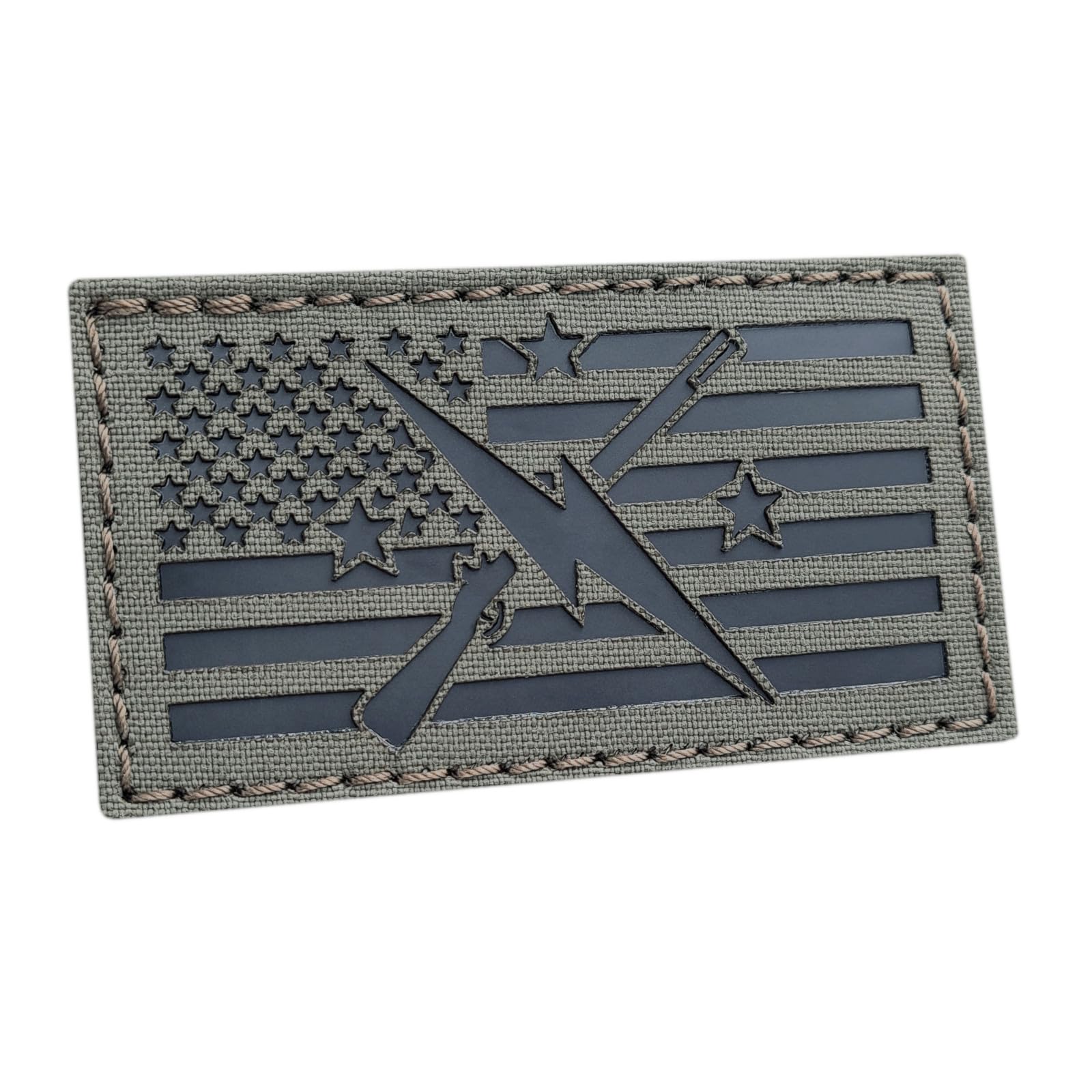 Minutemen Commonwealth Faction in America Flag Patch (Ranger Green on Black) Compatible with Velcro, Laser-Cut Patches for Backpacks, Patches for Caps, Plate-Carrier Patches