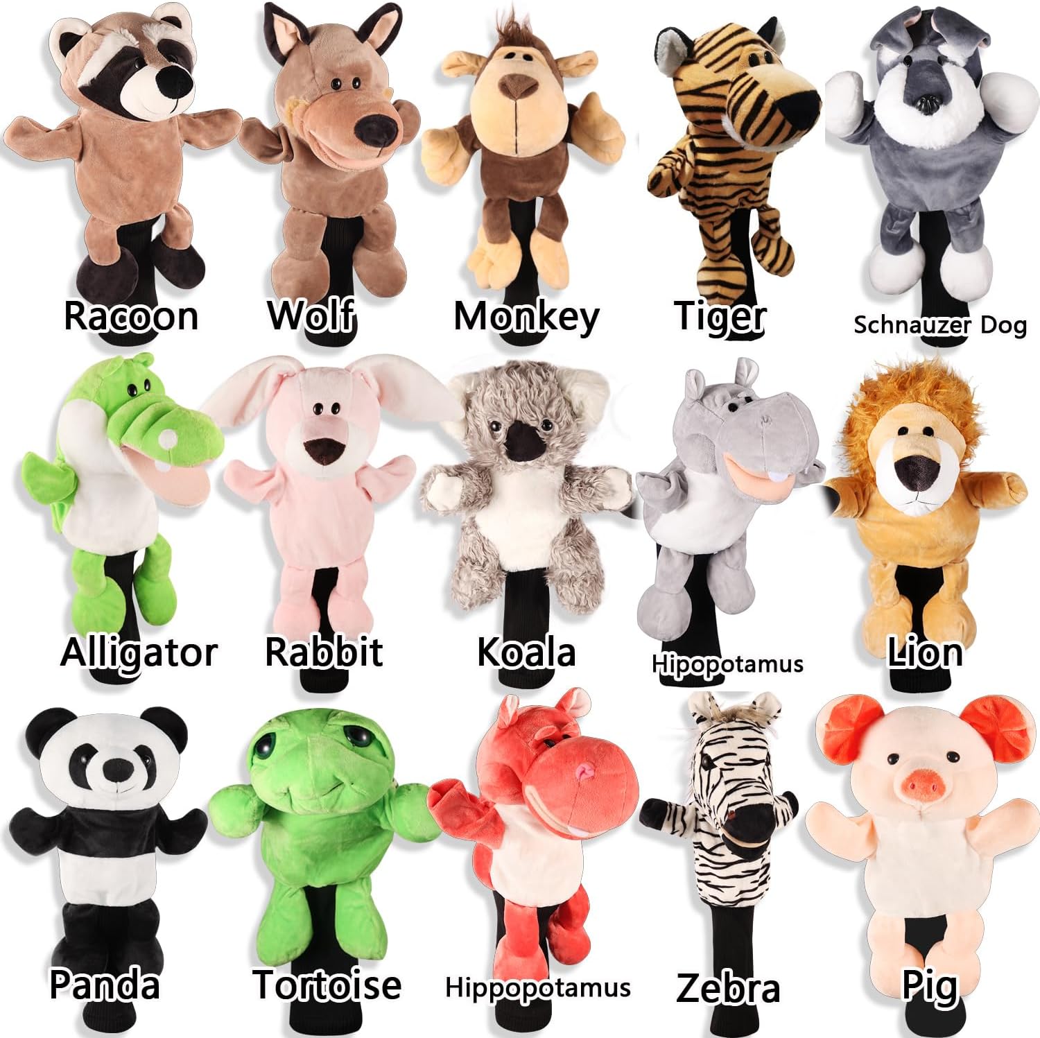 SHABIER Plush Novelty Animal Golf Driver Head Cover for 460cc Head Club