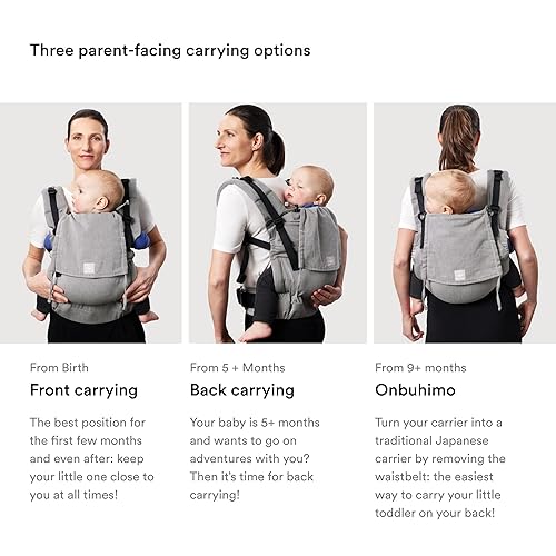 Miniatura 4 de Stokke Limas Carrier Flex, Slate Melange - Portabebés de hebilla completa - Ergonómico con características ajustables - Tres opciones de transporte