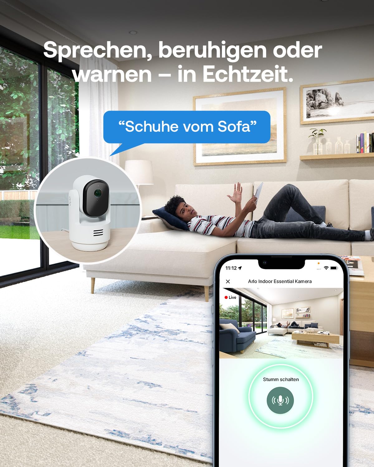 Arlo Indoor 3 HD PTZ Überwachungskamera Innen, 2er Set, Video, 360º Schwenkbar, 2-Wege-Audio, Bewegungsverfolgung, Kabelgebunden, für Babys, Haustiere, Hausüberwachung, mit Secure Plan Testzeitraum