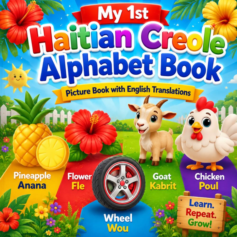 My First Haitian Creole Alphabet Book for Kids: A Fun ABC Picture Book with English Translations for Toddlers, Preschoolers, and Beginners (Premye Liv Alfabè Kreyòl Ayisyen Pou Timoun)