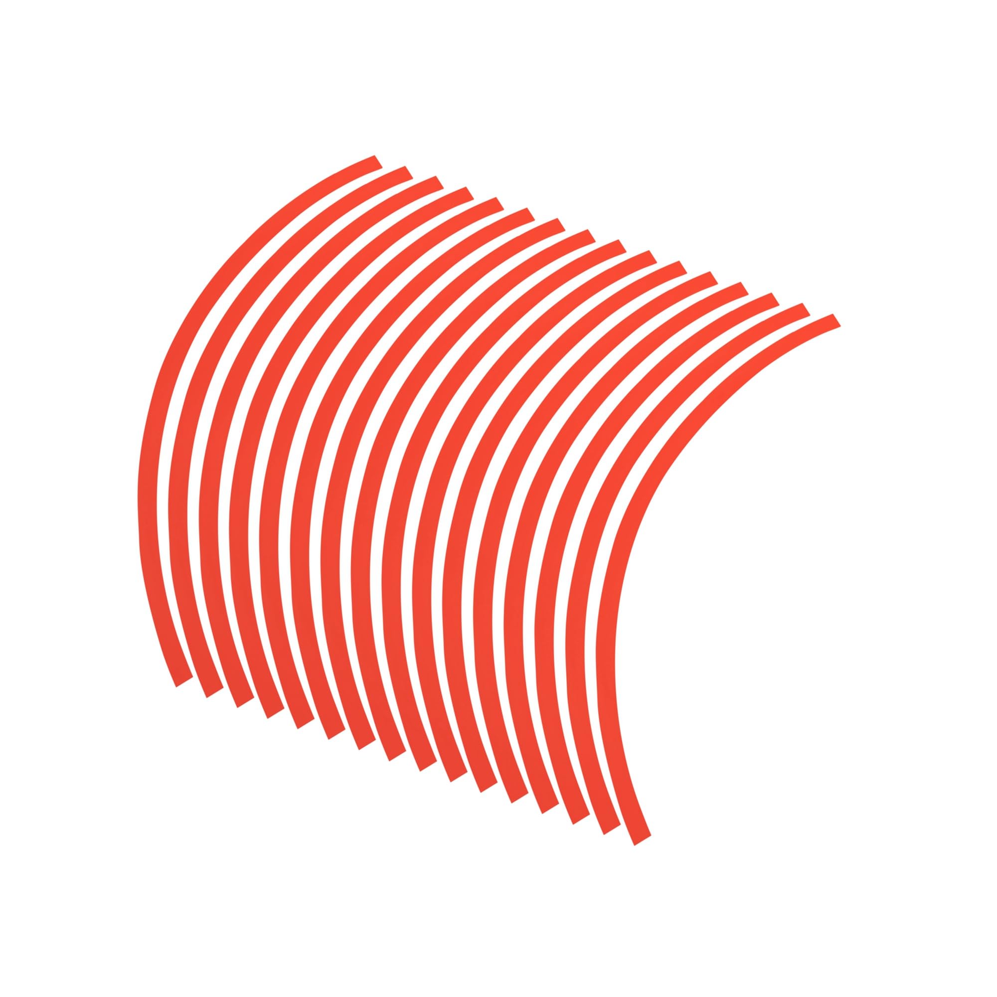 16pcs Fit 17" Wheel Motorbike Bike Wheel Rim Sticker Strips Tape Red Replacement