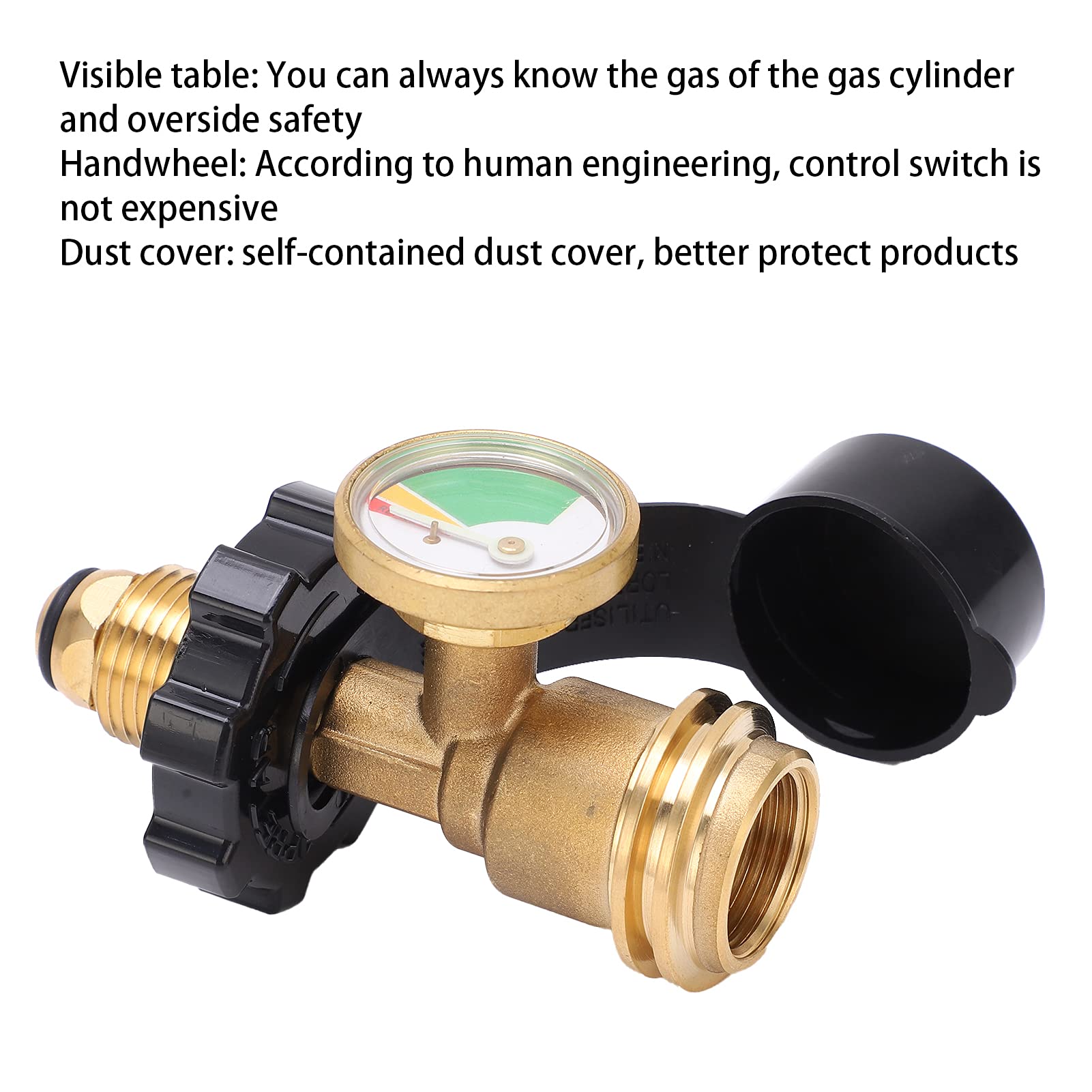 Culnflun Propane Tank Adapter POL US Standard Thread Luminous Pressure Gauge Adapter Gas Tank Converter