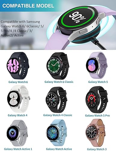 Miniatura 4 de Cargador USB para Samsung Galaxy Watch, base de carga compatible con Samsung Galaxy Watch 6/6 Classic/5 Pro/5/4/4 Classic/ 3/Active 2/Active, 3.3