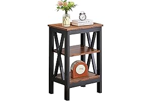 VECELO Nightstand with Storage Shelf