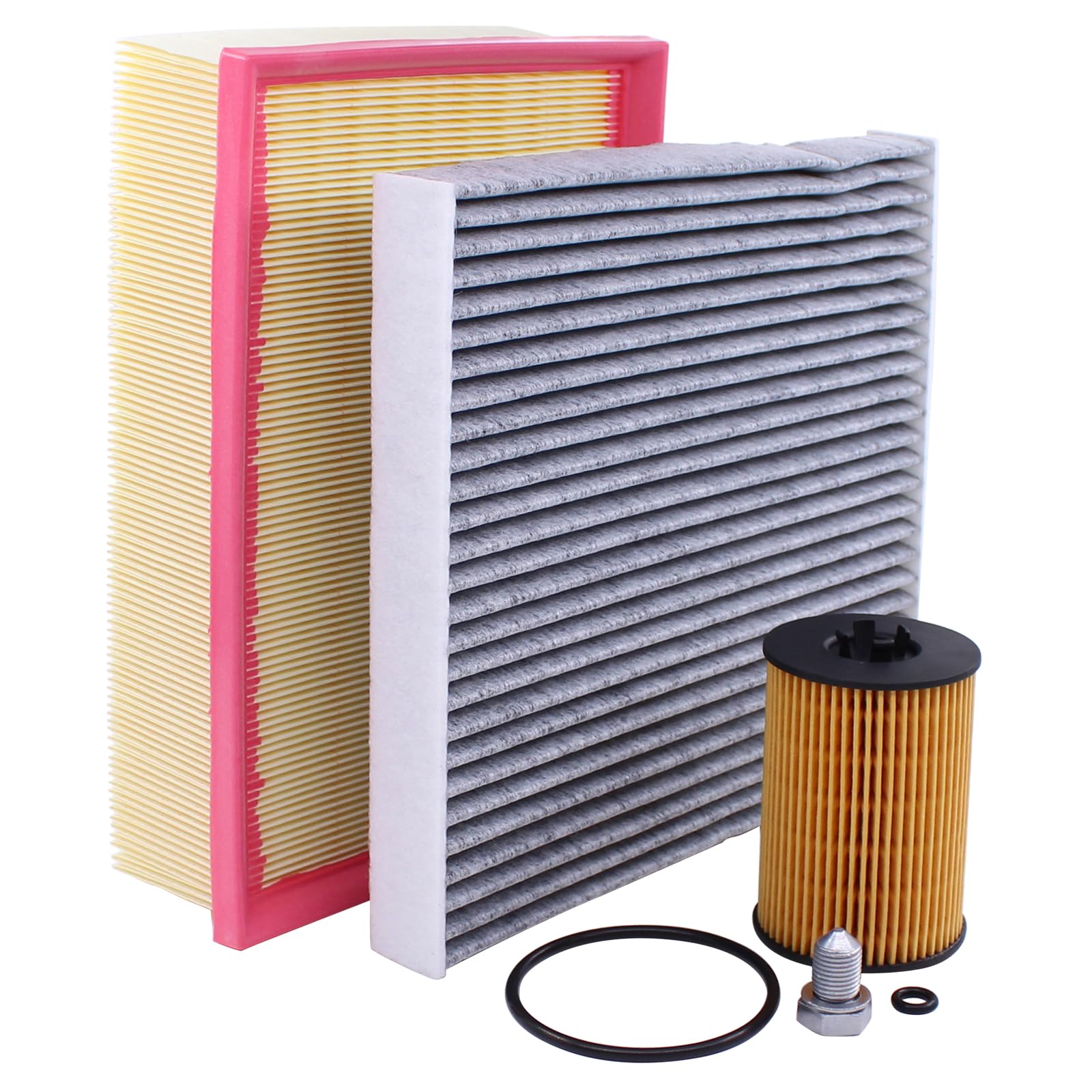 Ölfilter Luftfilter Innenraumfilter Aktivkohlefilter Schraube Filterset für T-Roc Golf VII Golf 7 Pa-ssat B8 Ti-guan Tour-an 5T Arteon Leon 5F Ateca Tarraco Ka-roq Octa-via 5E Superb A3 8V Q2 Q3 F3 TT