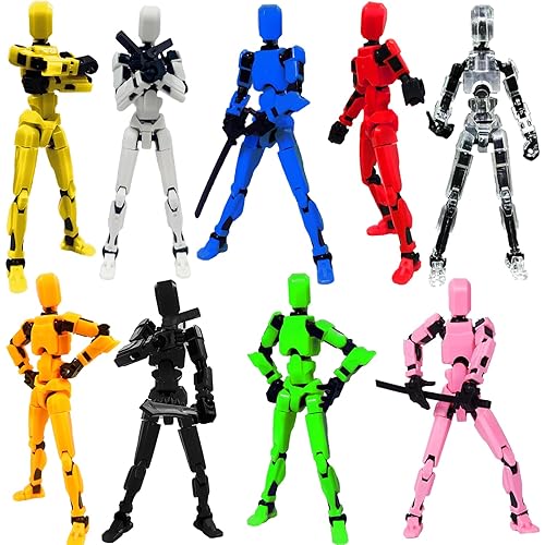 Titan13 Action Figure, Lucky Robot 13 Action Figure,3D Printed Multi-Jointed Movable Action Figures,Dummy Robot 13 Figure Creative Gifts for Kids Adults (9pcs)