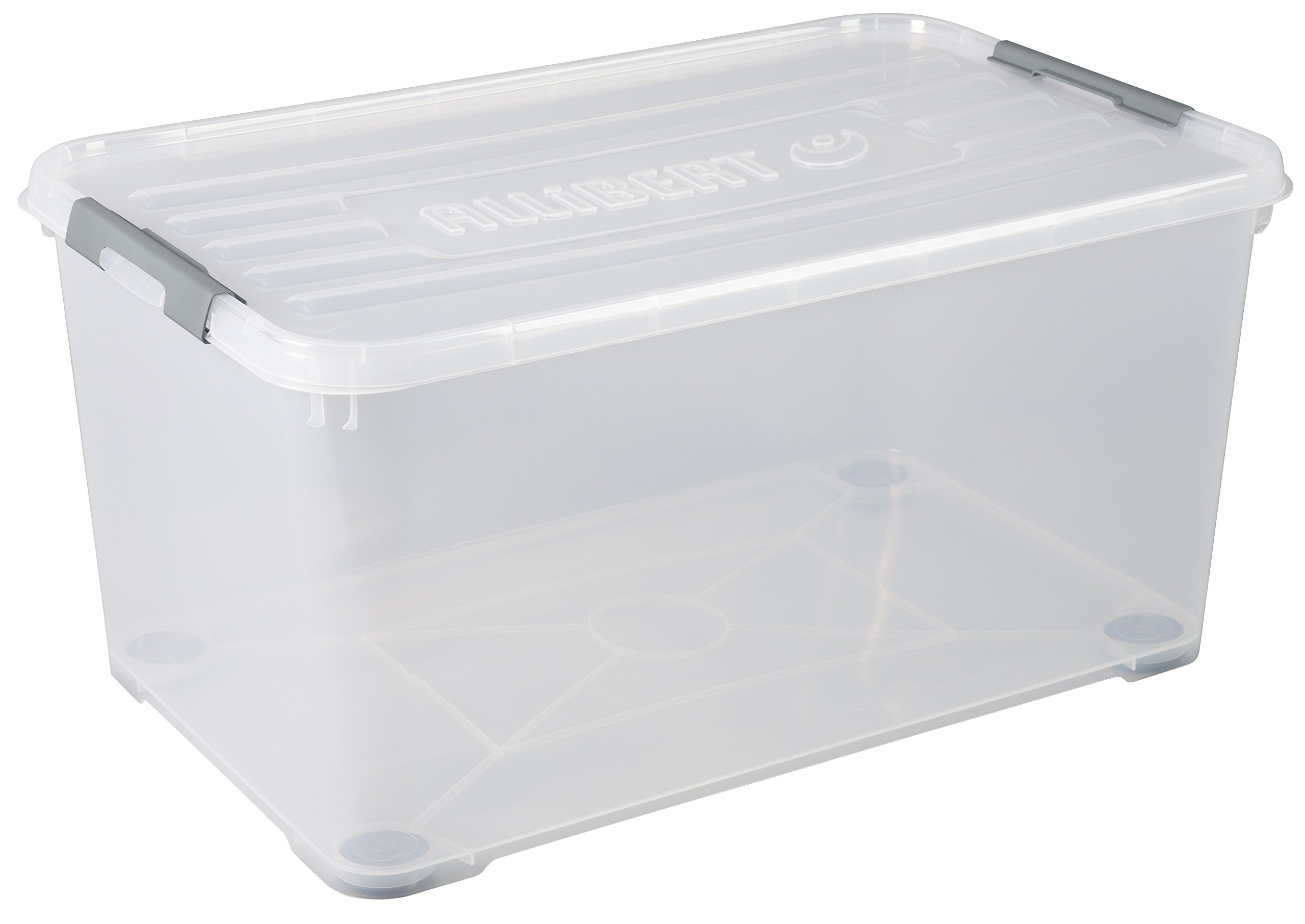 Allibert 225548 Handy Box più Coperchio a Clip e Rotella Trasparente plastica 80 x 50 x 39 cm 115 L