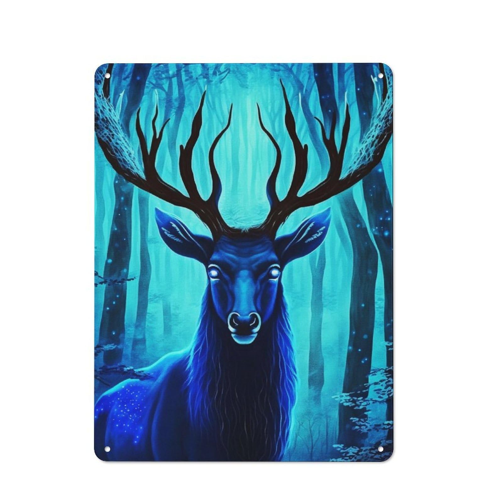 Junmoney Mythical Deer Vintage Tin Sign 40X30cm With For Garage Wall, Suited To People Furnishing A Garage