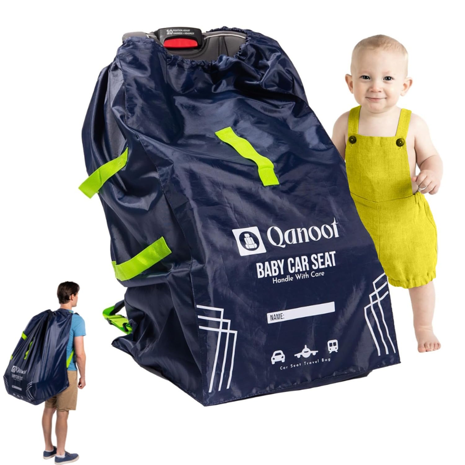 Qanoot Infant Car Seat Travel Bag for Airplane - Durable Gate Check Bag for Car Seats that fits easily on Convertible Car Seats, Infant Carriers &