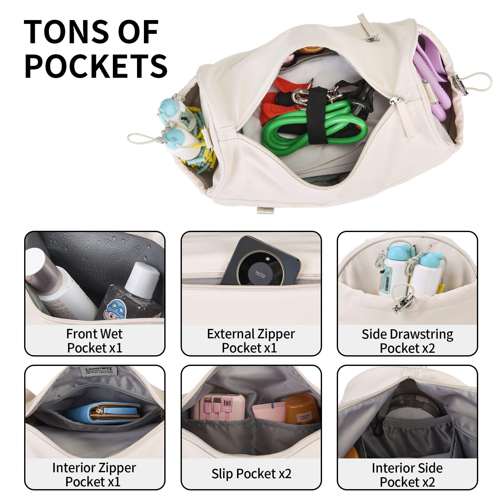 Bolsa pequeña de gimnasio para mujer y hombre, bolsa de viaje de 11L con bolsillo húmedo y soporte para esterilla de yoga, bolsas deportivas de entrenamiento para fitness, baile, natación