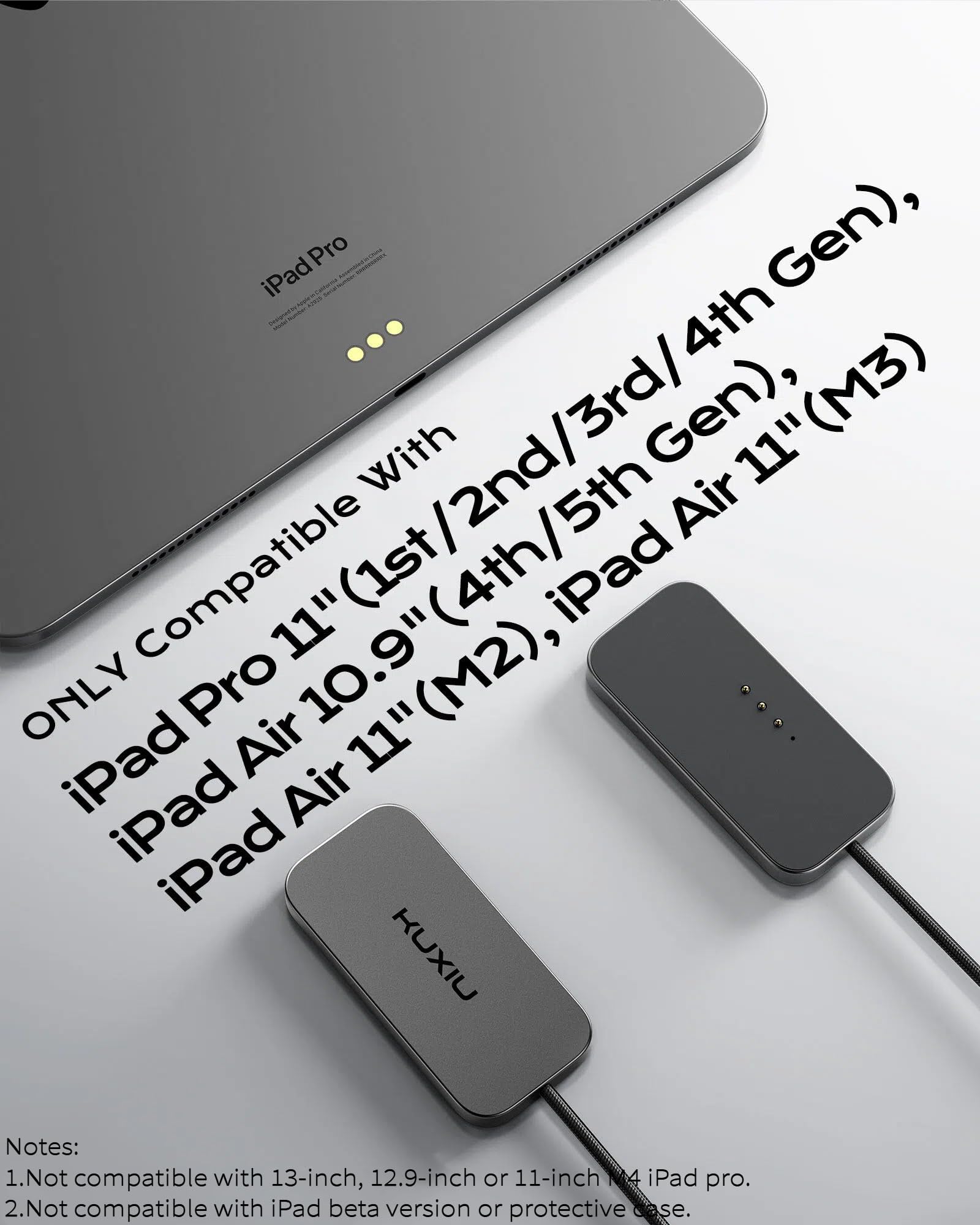 Amazon.com: KU XIU 磁性無線充電器適用於iPad Pro 11 (第一/第二/第三