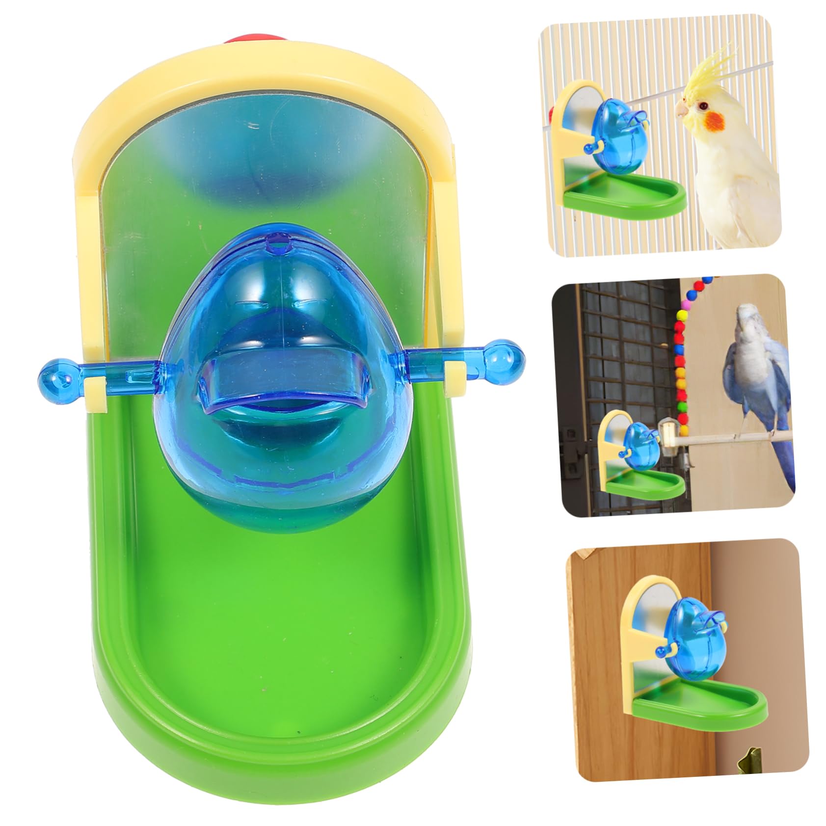 Toyvian Juguete Dispensador de Comida para Entrenamiento y Entretenimiento para Loros y Pájaros Estructura Simple Material de Metal y Plástico Color Aleatorio
