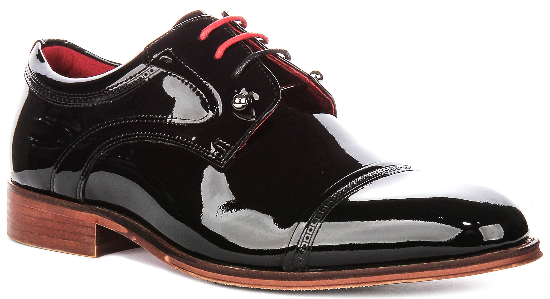 JUSTINREESS ENGLAND Lawrence Men's Smooth Casual Pin Lace Up OXF Shoes 12 Black