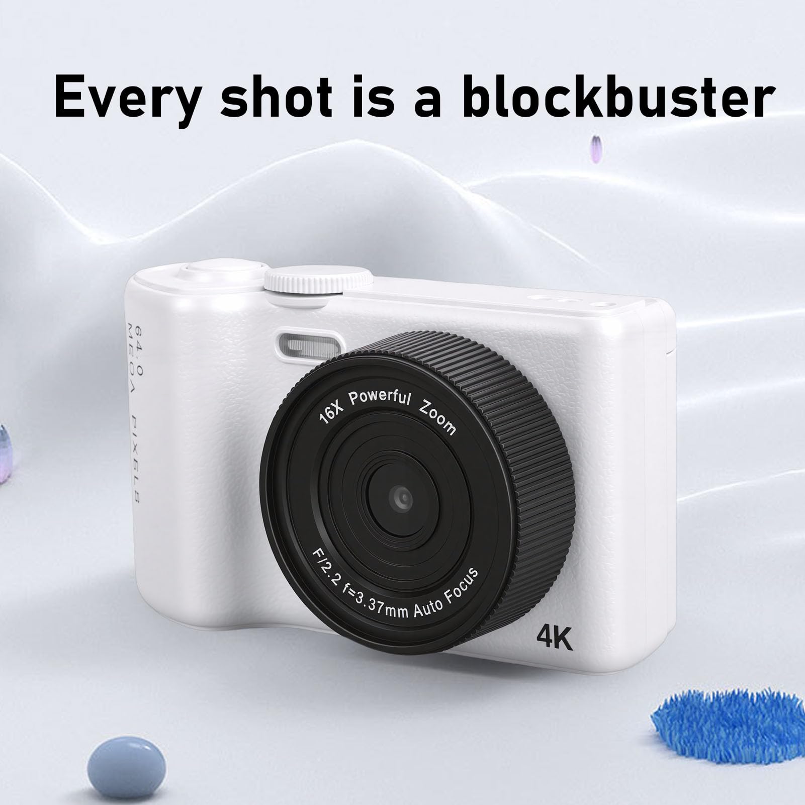Tangxi Fotocamera Digitale da 64 MP con Schermo Ribaltabile Video 4K Zoom Digitale 16x Connettività WiFi LCD Ruotabile da 3" per Vlogging con Flash LED