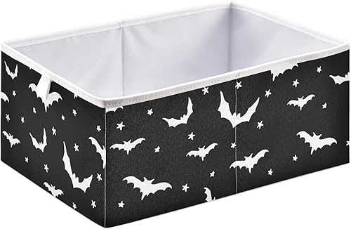 CaTaKu Bats Star - Contenedores de almacenamiento rectangulares de tela para organización, cubos de almacenamiento rectangulares para organizador de