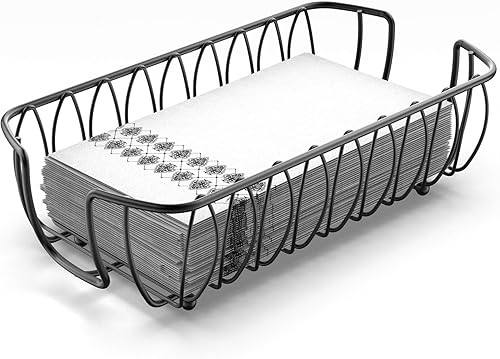 Vista 164 de Bandeja de acrílico para toallas de invitados para baño, soporte vertical para toallas de mano desechables, organizador de servilletas impermeable A