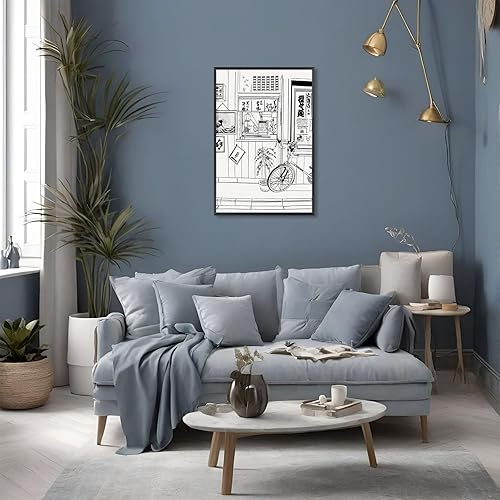 Miniatura 8 de Póster vintage japonés de Kyoto de los años 90, lienzo en blanco y negro, arte de pared, comida japonesa, ola Hokusai, Y2k, impresiones modernas,