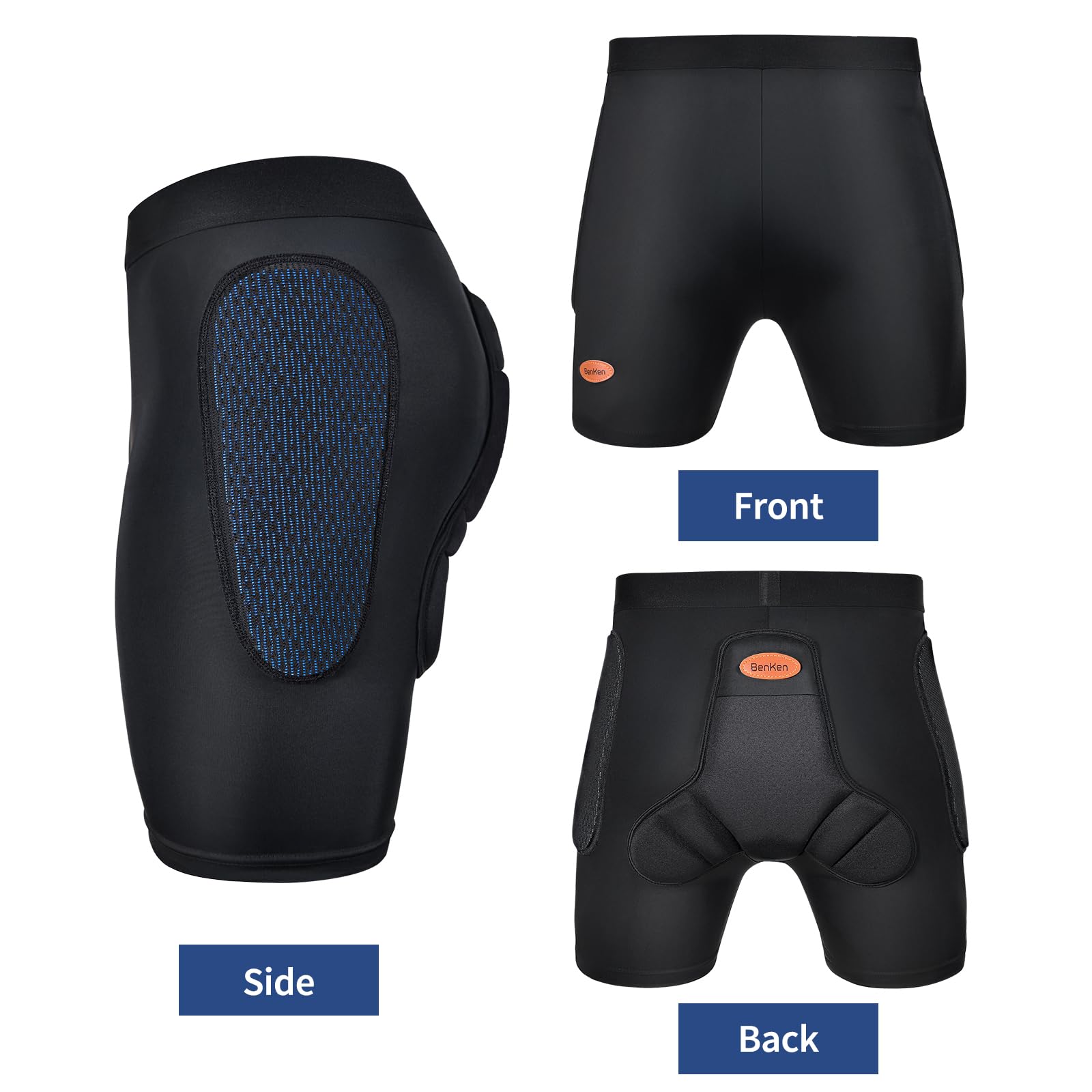 BenKen Sportschutzshorts, 3D Eva Protection Butt Pad, Anti-Kollision-Ski-Schutzausrüstung für Damen und Herren, Schutz Gepolsterte Schlagfeste Shorts für Snowboard, Skating, Rollschuhlaufen
