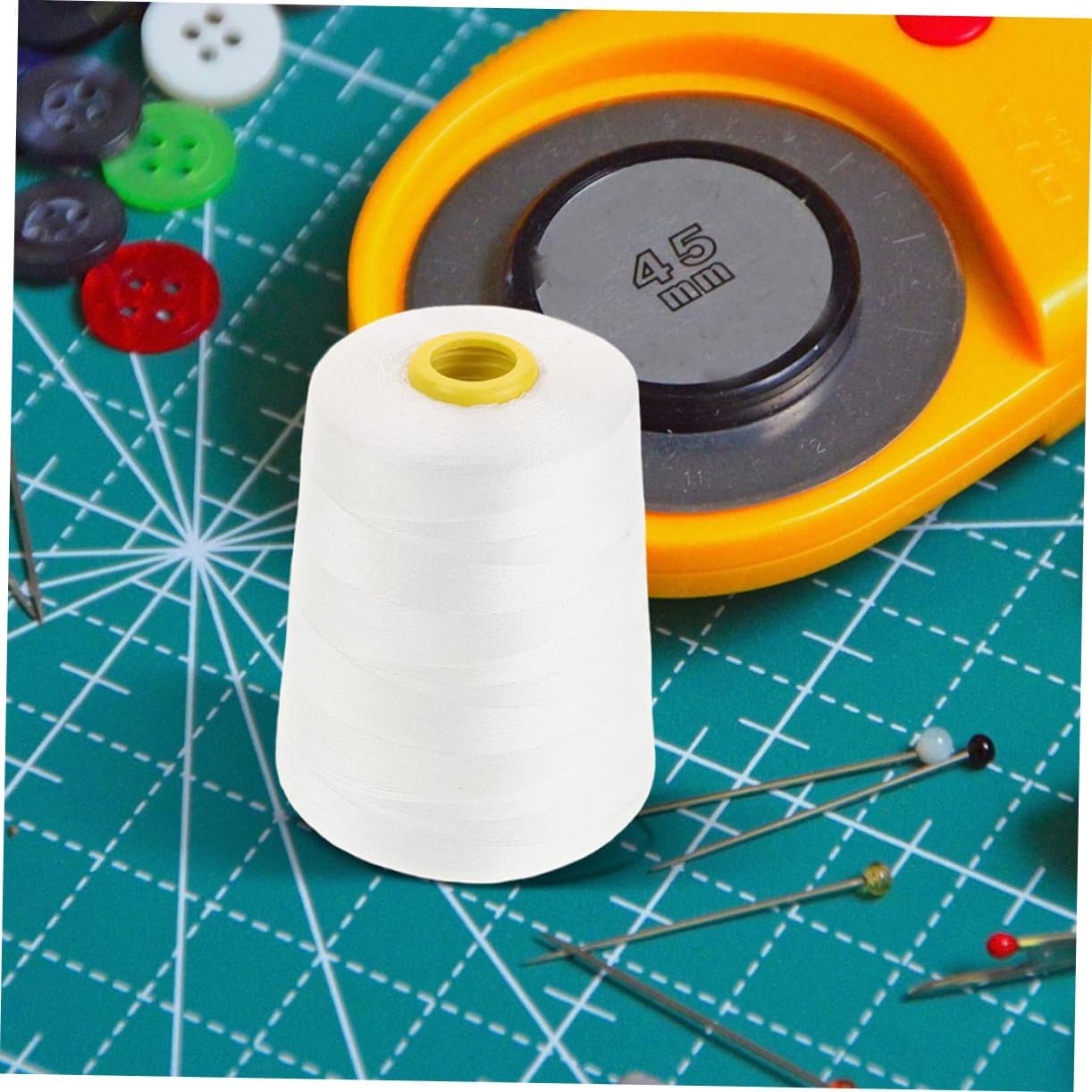 HOMSFOU 2rolls Yards Heavy Duty Sewing Thread for Machine and Hand Sewing Cuttable Quilting Thread Embroidery Floss for Projects