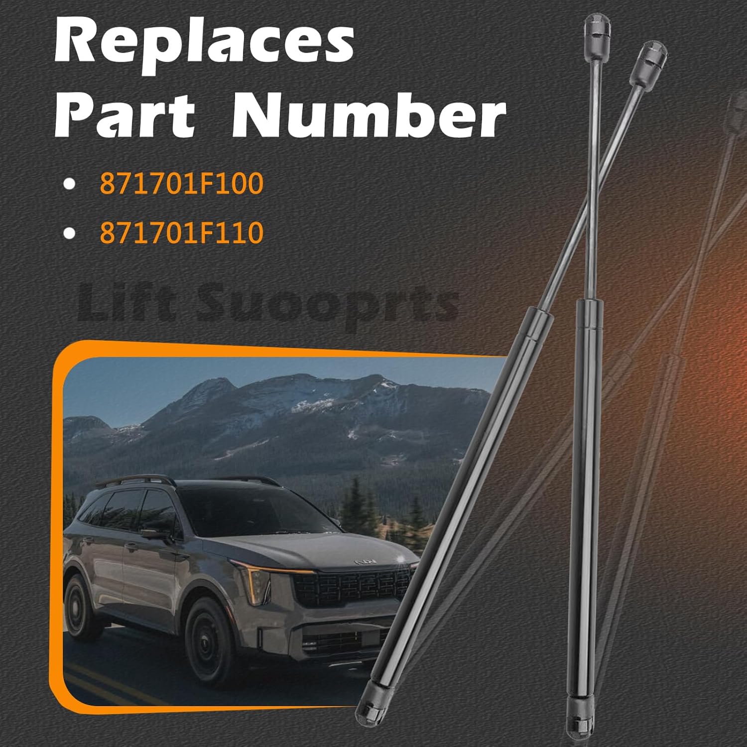 2 Pcs 18.95 in Back Glass Lift Support Compatible with Kia 06-10 Sportage Vehicle Manufactured Window Struts Replaces 871701F100 871701F110