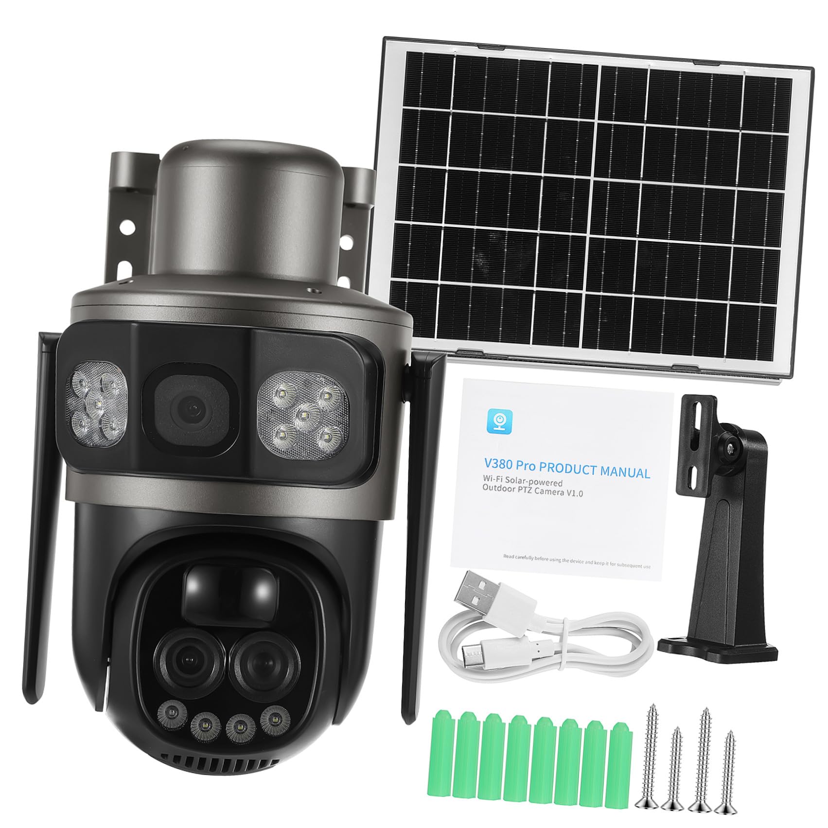 Telecamera di Sicurezza Solare Esterna Wifi 5mp con Zoom 10x e Visione