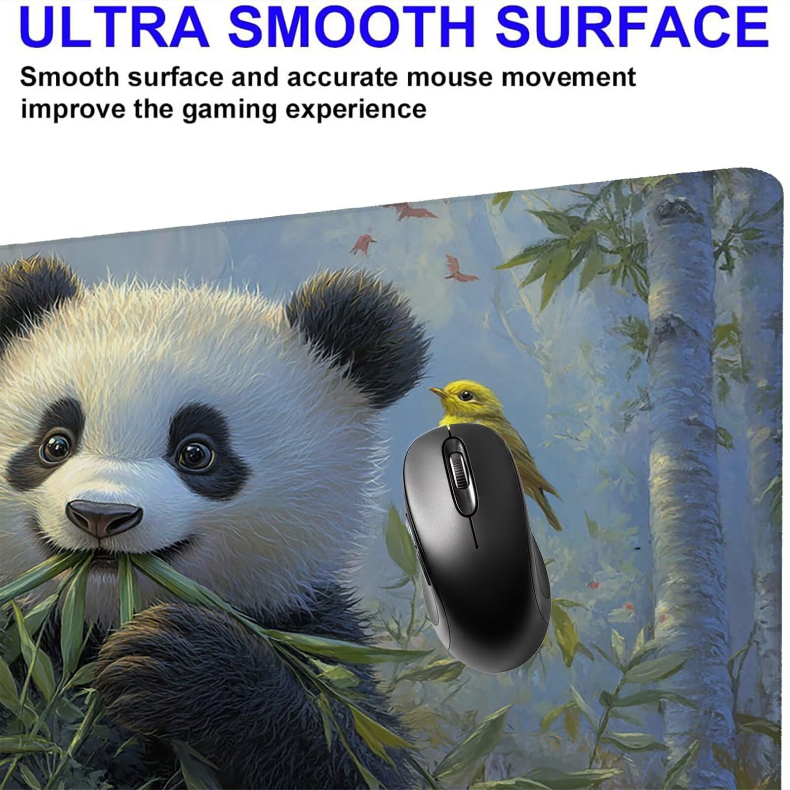 Podkładka pod mysz Panda/Animal XXL 1500 x 800 mm duża podkładka pod mysz szyte krawędzie wodoodporna antypoślizgowa duże rozszerzone akcesoria biurowe do PC, przenośna poprawia dokładność i szybkość