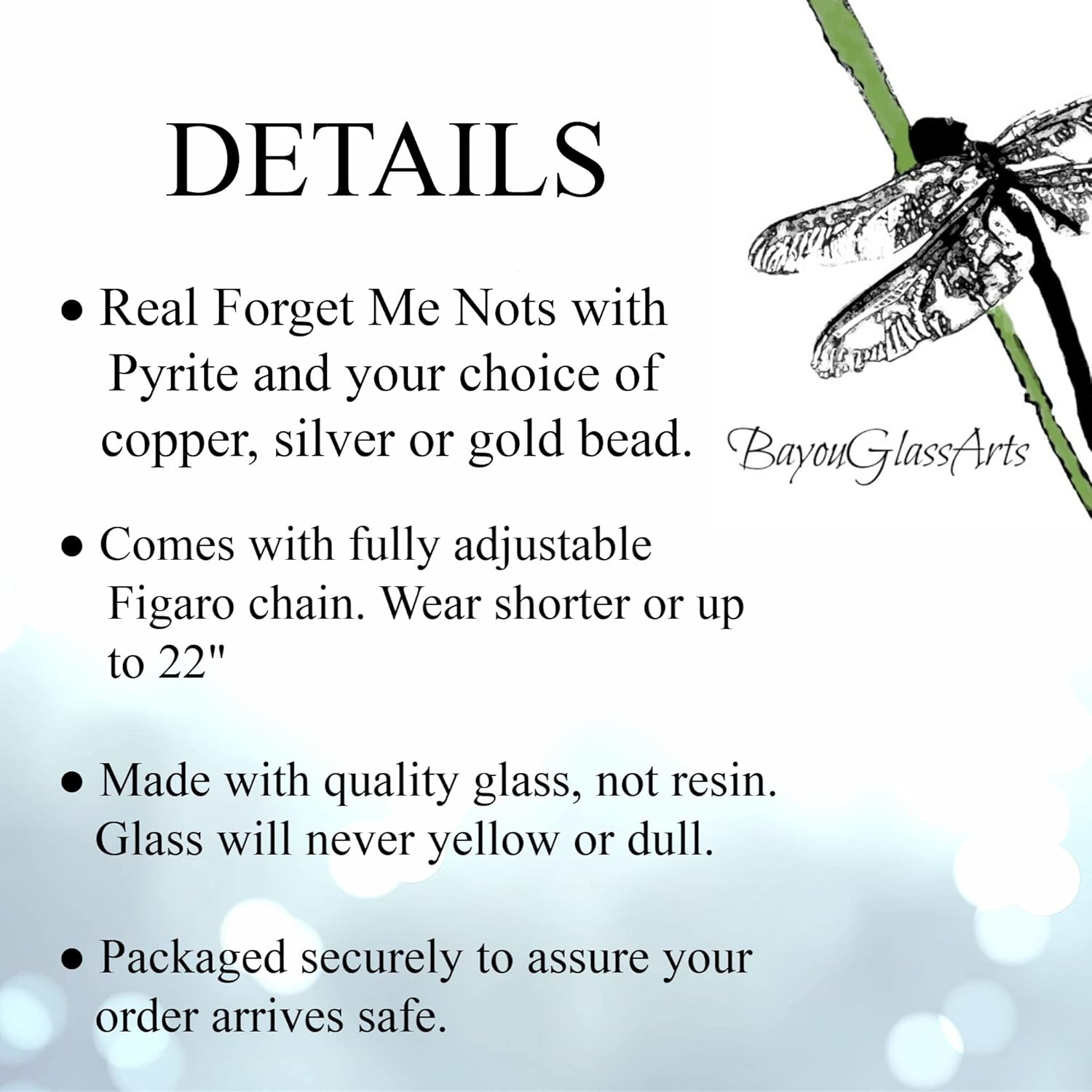 Dainty Forget Me Not Necklace for Women, Handmade Real Pressed Flower Charm, Blue Wildflower Keepsake Jewelry Gift, Unique Tiny Floral Pendant, Gift for Mom, Artisan Hand Crafted