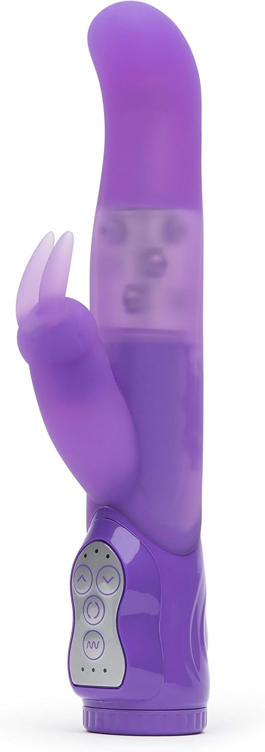Lovehoney Dream Rabbit Vibrator - 5.5 Inch Silicone Curved G Spot Vibrator for Women with Rotating Beads - Dual Stimulation Adult Sex Toy - Rechargeable & Waterproof - Purple