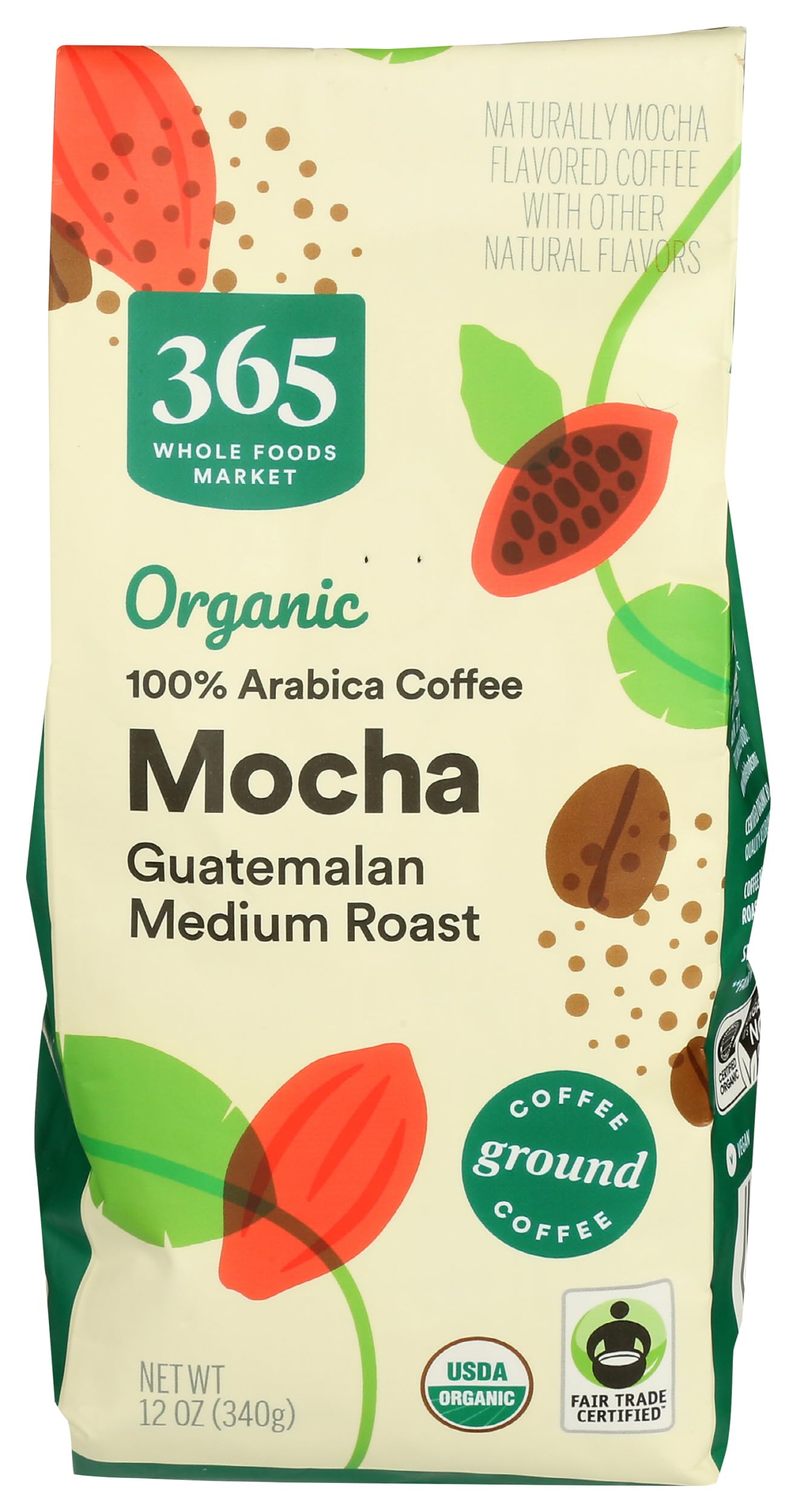 Organic Mocha Ground Coffee, 12 Ounce