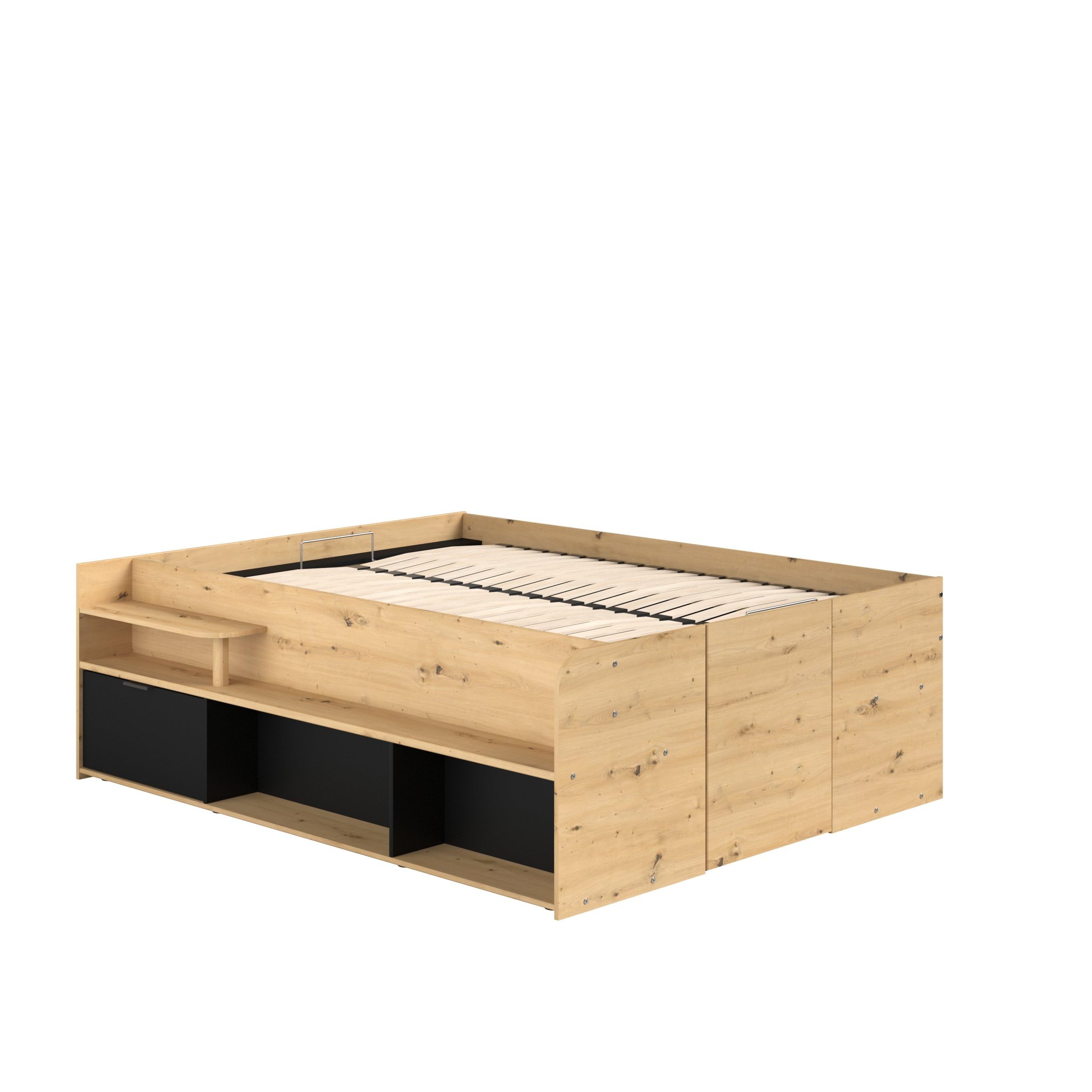 Lit avec Espace de Rangement Taravel 140x200 - Nature