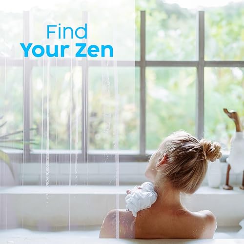 Miniatura 8 de ZENO Forro de cortina de ducha transparente, forro de PEVA de 72 x 72 pulgadas con ojales inoxidables y 3 imanes, impermeable, juego de cortinas de