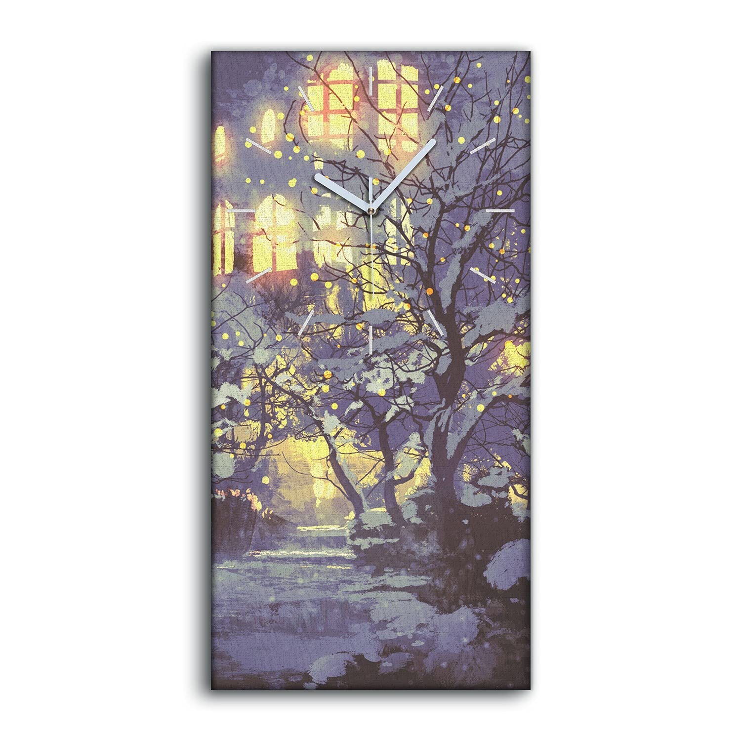 Horloge sur Toile Sans Tic-Tac Aiguilles Blanches Salon et Chambre
